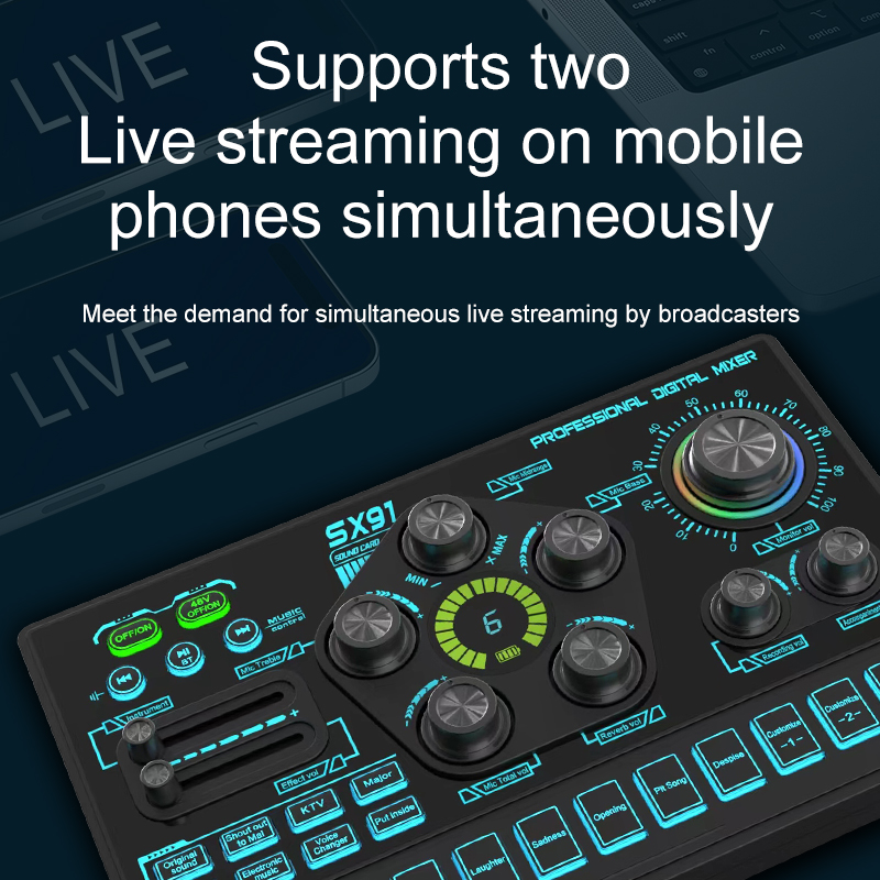SX91 48V Audio Mixer with Voic - огляд і ціна Audio Music Dj